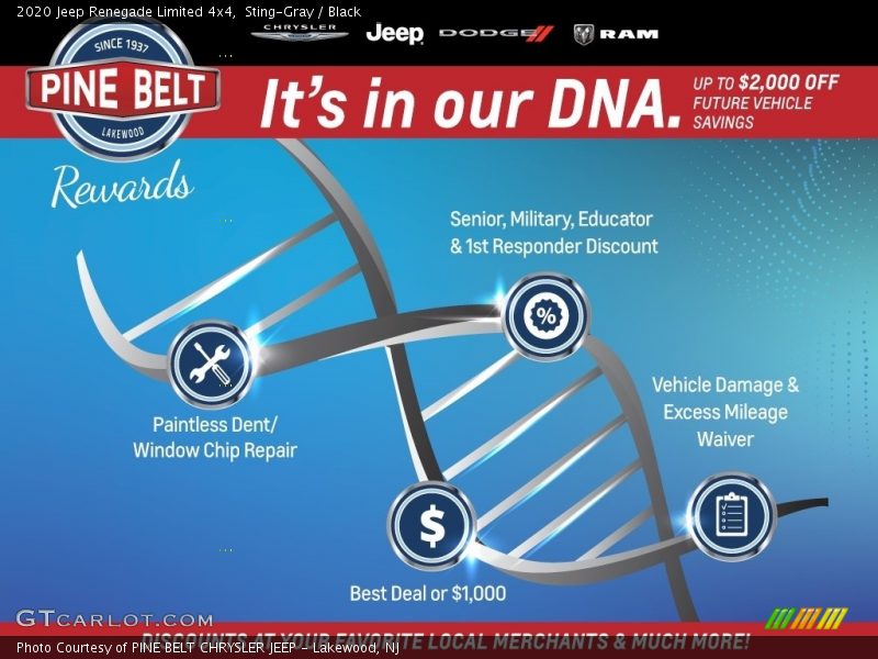 Sting-Gray / Black 2020 Jeep Renegade Limited 4x4