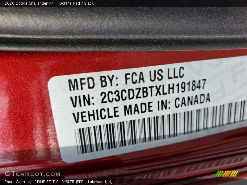 Octane Red / Black 2020 Dodge Challenger R/T