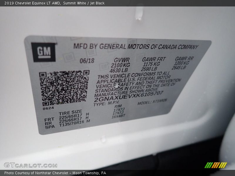 Summit White / Jet Black 2019 Chevrolet Equinox LT AWD