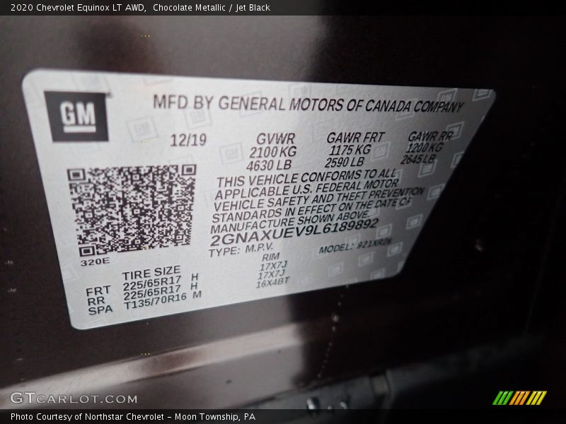 Chocolate Metallic / Jet Black 2020 Chevrolet Equinox LT AWD