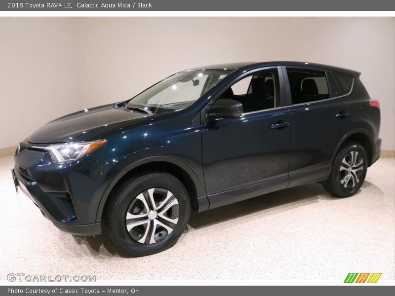 Galactic Aqua Mica / Black 2018 Toyota RAV4 LE