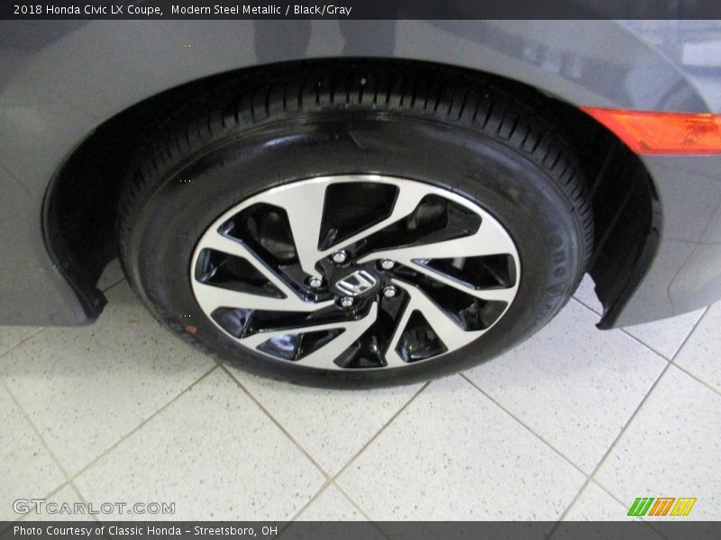 Modern Steel Metallic / Black/Gray 2018 Honda Civic LX Coupe