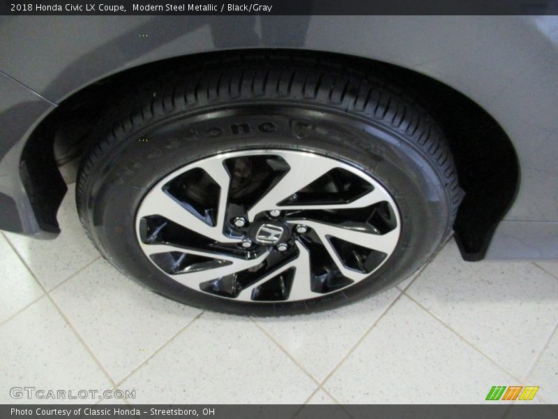 Modern Steel Metallic / Black/Gray 2018 Honda Civic LX Coupe