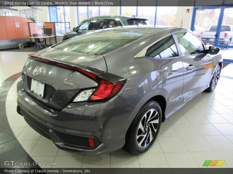 Modern Steel Metallic / Black/Gray 2018 Honda Civic LX Coupe