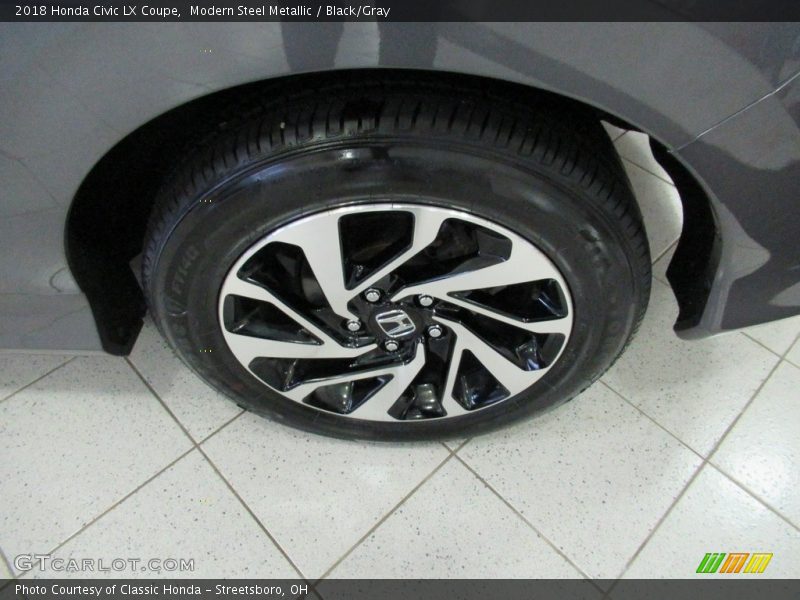 Modern Steel Metallic / Black/Gray 2018 Honda Civic LX Coupe