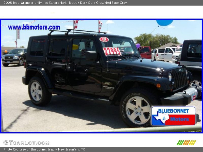 Black / Dark Slate Gray/Med Slate Gray 2008 Jeep Wrangler Unlimited Sahara 4x4