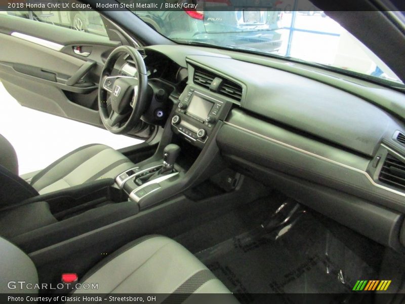 Modern Steel Metallic / Black/Gray 2018 Honda Civic LX Coupe