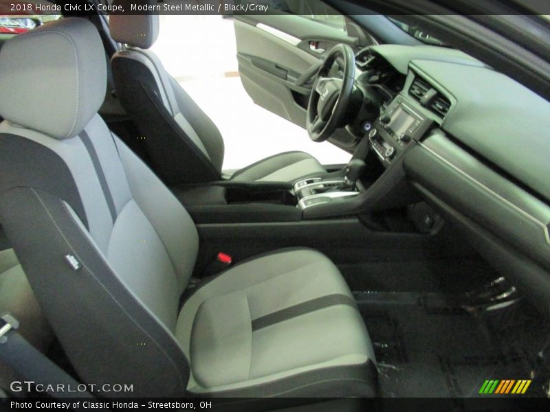 Modern Steel Metallic / Black/Gray 2018 Honda Civic LX Coupe