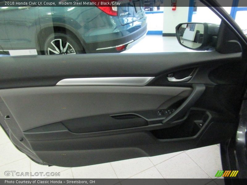 Modern Steel Metallic / Black/Gray 2018 Honda Civic LX Coupe