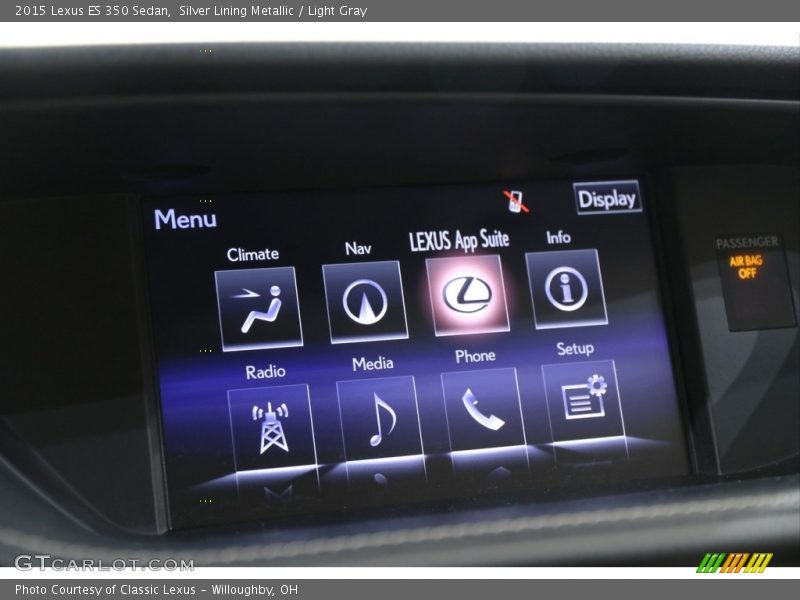 Silver Lining Metallic / Light Gray 2015 Lexus ES 350 Sedan