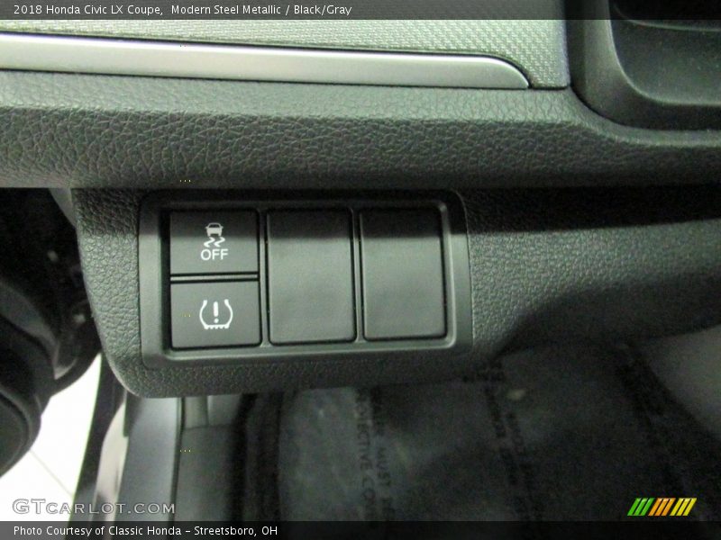 Modern Steel Metallic / Black/Gray 2018 Honda Civic LX Coupe