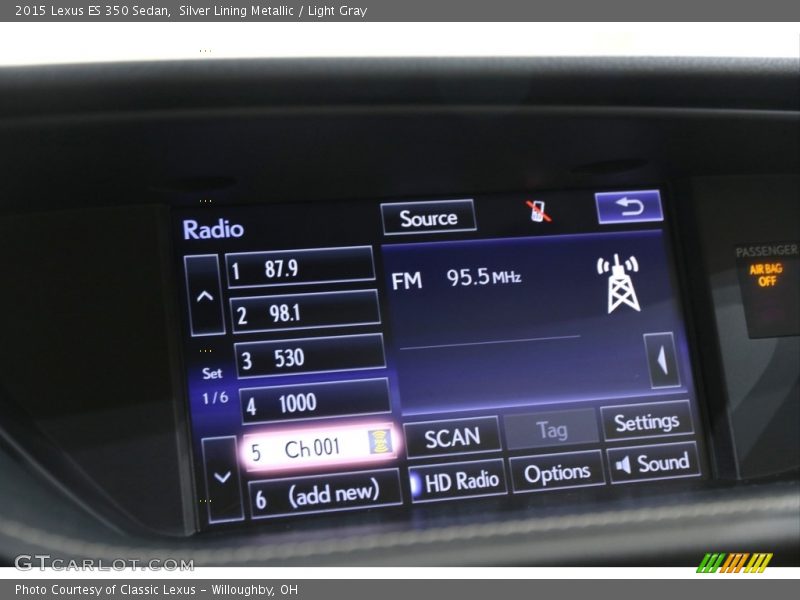 Silver Lining Metallic / Light Gray 2015 Lexus ES 350 Sedan