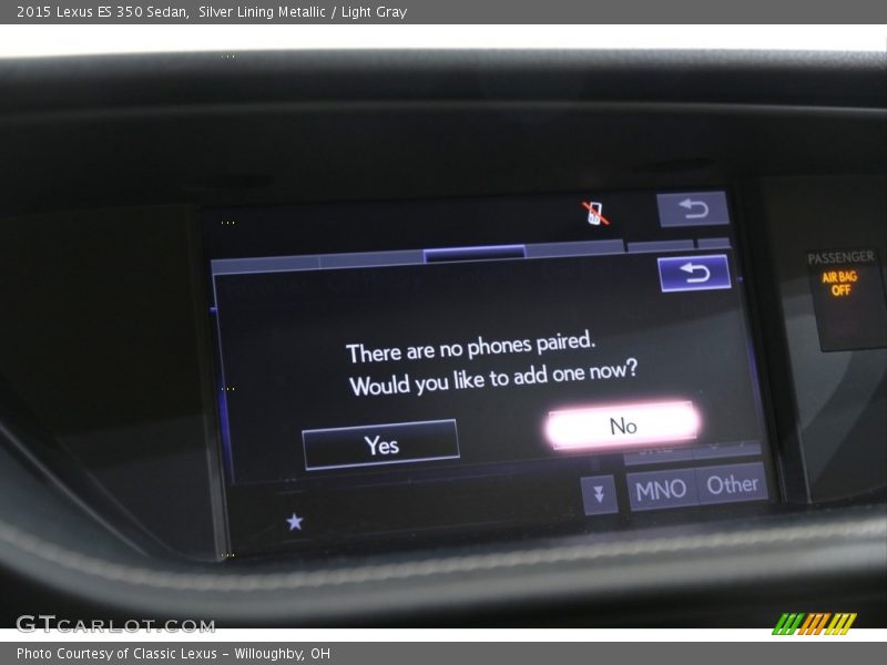 Silver Lining Metallic / Light Gray 2015 Lexus ES 350 Sedan
