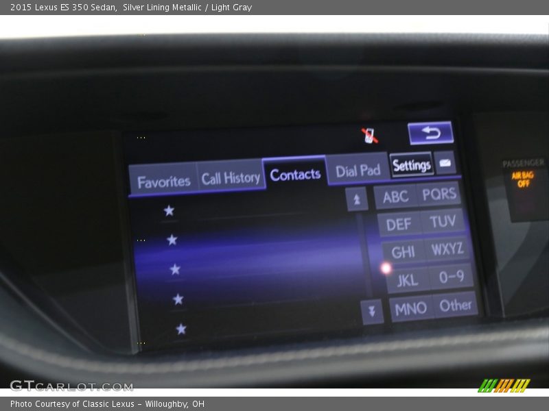 Silver Lining Metallic / Light Gray 2015 Lexus ES 350 Sedan