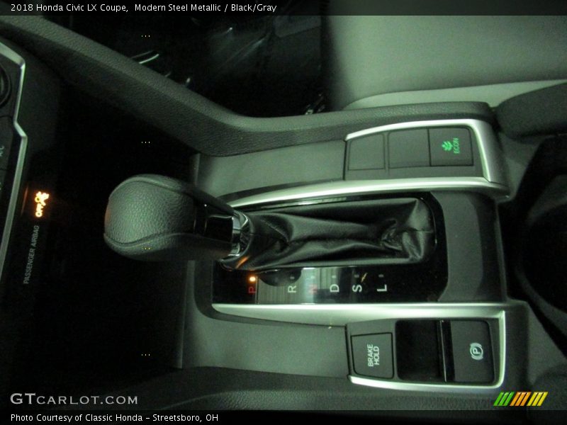 Modern Steel Metallic / Black/Gray 2018 Honda Civic LX Coupe