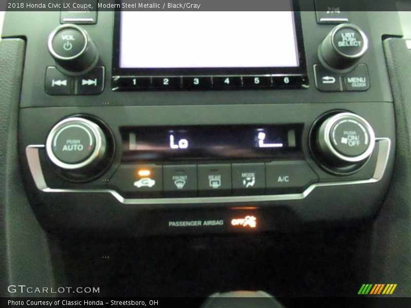 Modern Steel Metallic / Black/Gray 2018 Honda Civic LX Coupe