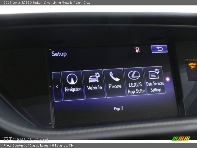 Silver Lining Metallic / Light Gray 2015 Lexus ES 350 Sedan