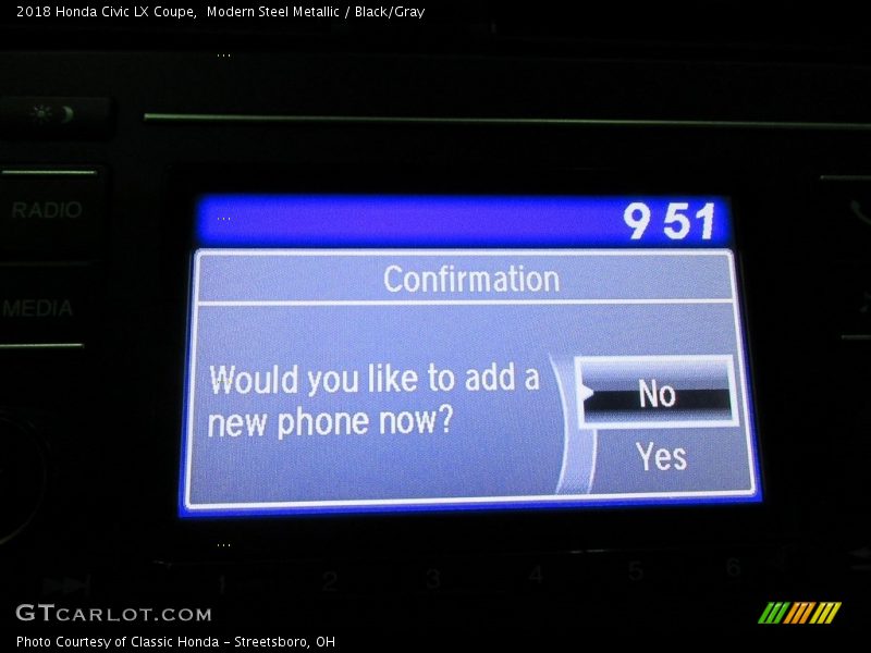 Modern Steel Metallic / Black/Gray 2018 Honda Civic LX Coupe