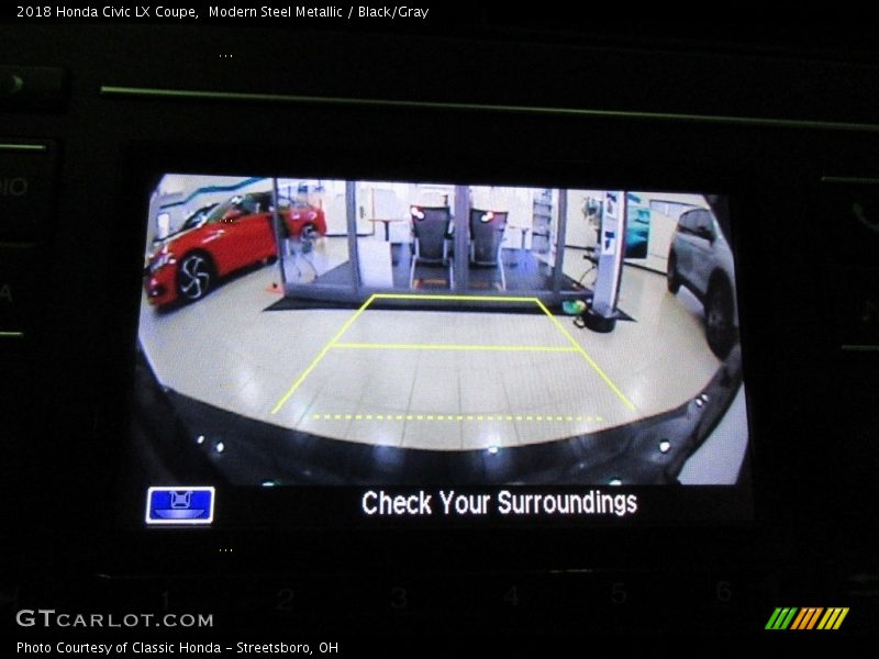 Modern Steel Metallic / Black/Gray 2018 Honda Civic LX Coupe