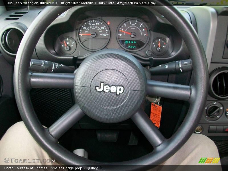 Bright Silver Metallic / Dark Slate Gray/Medium Slate Gray 2009 Jeep Wrangler Unlimited X