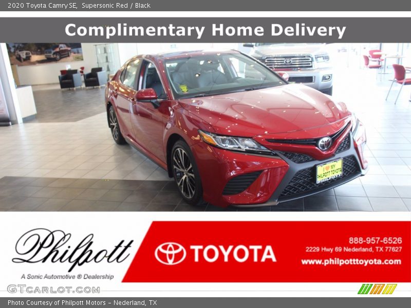 Supersonic Red / Black 2020 Toyota Camry SE