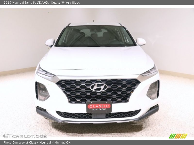 Quartz White / Black 2019 Hyundai Santa Fe SE AWD