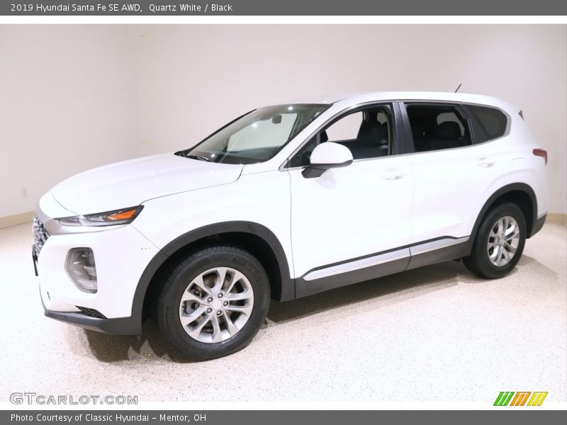 Quartz White / Black 2019 Hyundai Santa Fe SE AWD