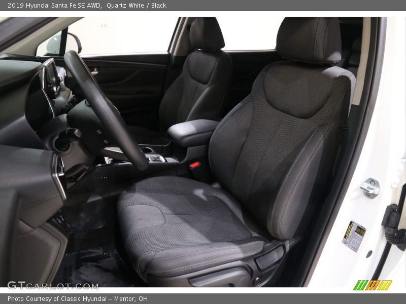Quartz White / Black 2019 Hyundai Santa Fe SE AWD