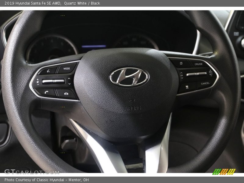 Quartz White / Black 2019 Hyundai Santa Fe SE AWD