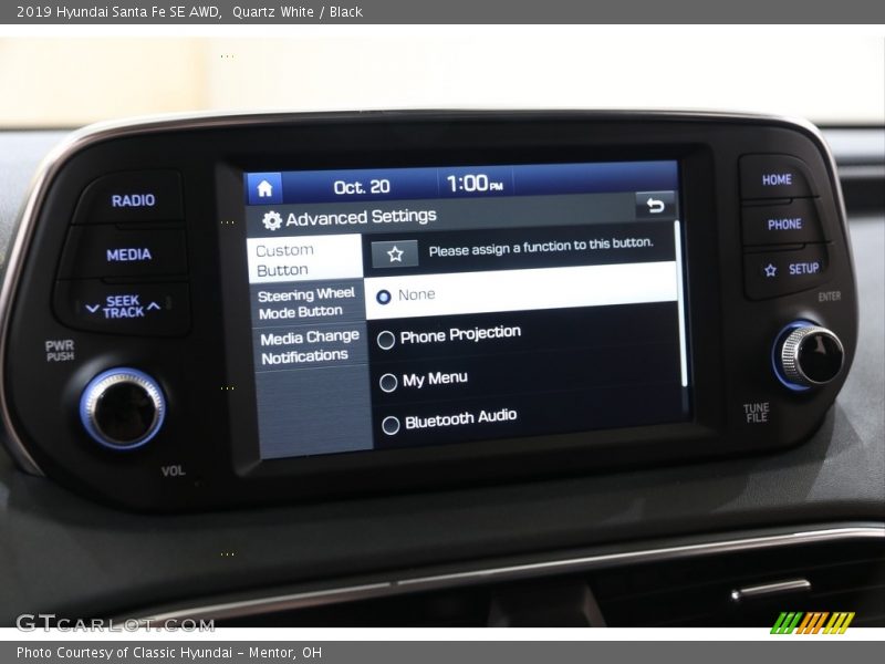 Quartz White / Black 2019 Hyundai Santa Fe SE AWD