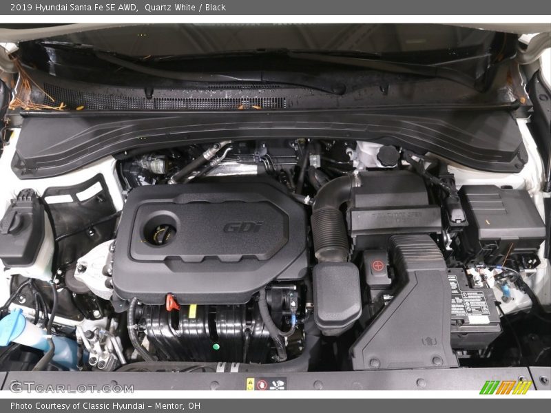 Quartz White / Black 2019 Hyundai Santa Fe SE AWD