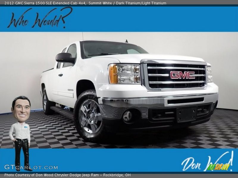 Summit White / Dark Titanium/Light Titanium 2012 GMC Sierra 1500 SLE Extended Cab 4x4