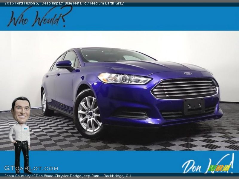 Deep Impact Blue Metallic / Medium Earth Gray 2016 Ford Fusion S