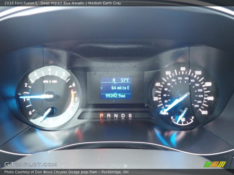 Deep Impact Blue Metallic / Medium Earth Gray 2016 Ford Fusion S