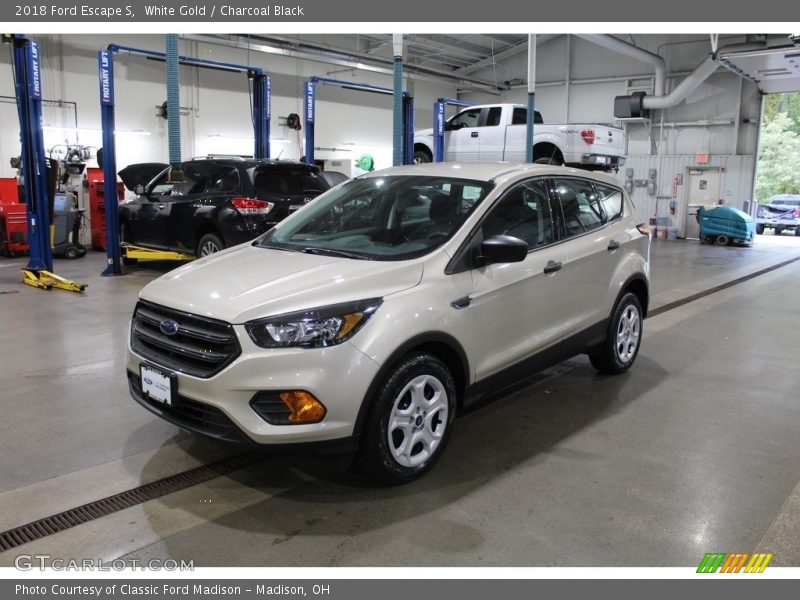 White Gold / Charcoal Black 2018 Ford Escape S