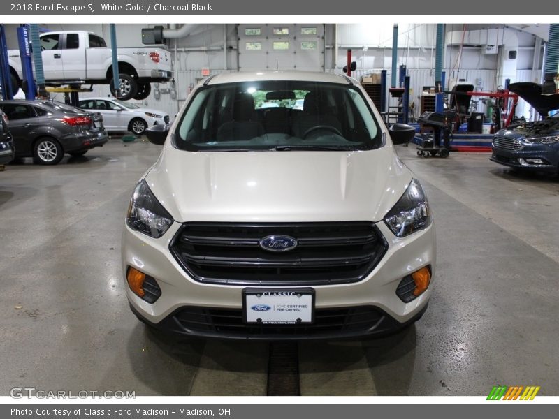 White Gold / Charcoal Black 2018 Ford Escape S