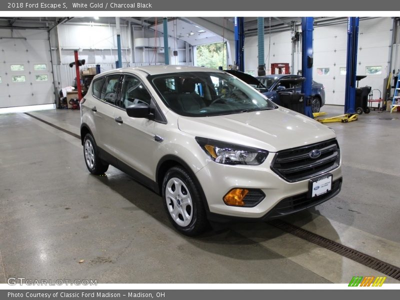 White Gold / Charcoal Black 2018 Ford Escape S