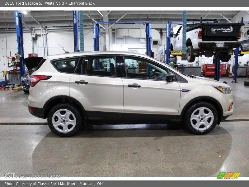 White Gold / Charcoal Black 2018 Ford Escape S