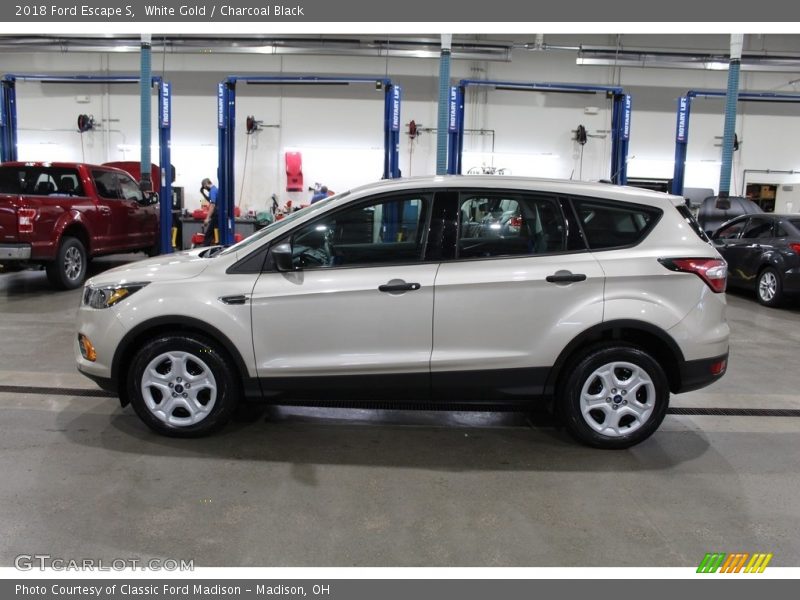 White Gold / Charcoal Black 2018 Ford Escape S