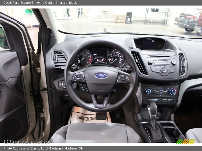 White Gold / Charcoal Black 2018 Ford Escape S