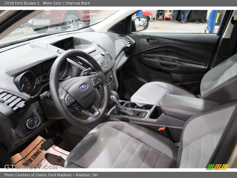 White Gold / Charcoal Black 2018 Ford Escape S