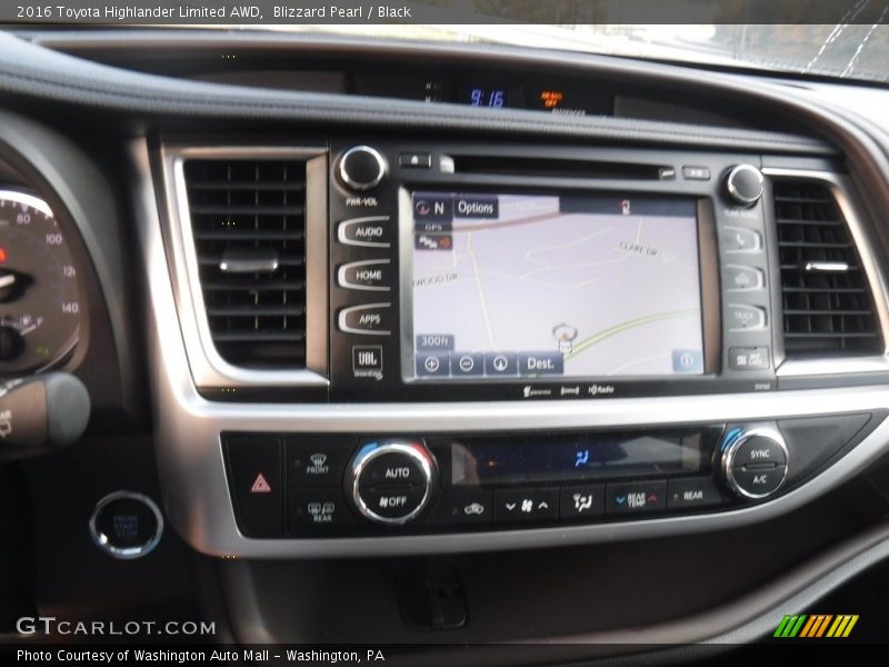 Blizzard Pearl / Black 2016 Toyota Highlander Limited AWD