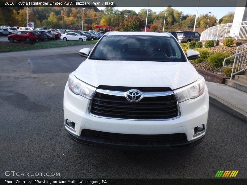 Blizzard Pearl / Black 2016 Toyota Highlander Limited AWD