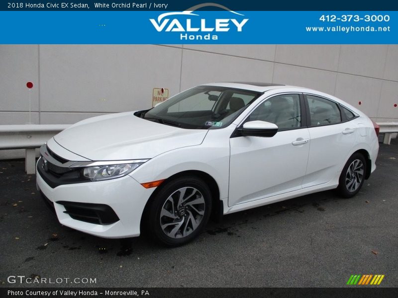 White Orchid Pearl / Ivory 2018 Honda Civic EX Sedan