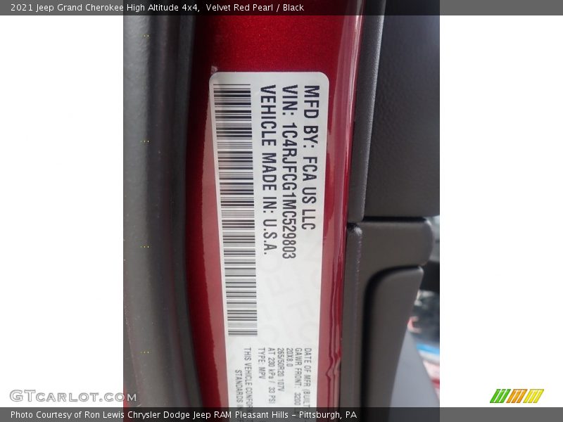 Velvet Red Pearl / Black 2021 Jeep Grand Cherokee High Altitude 4x4