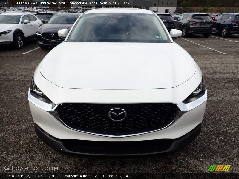 Snowflake White Pearl Mica / Black 2021 Mazda CX-30 Preferred AWD