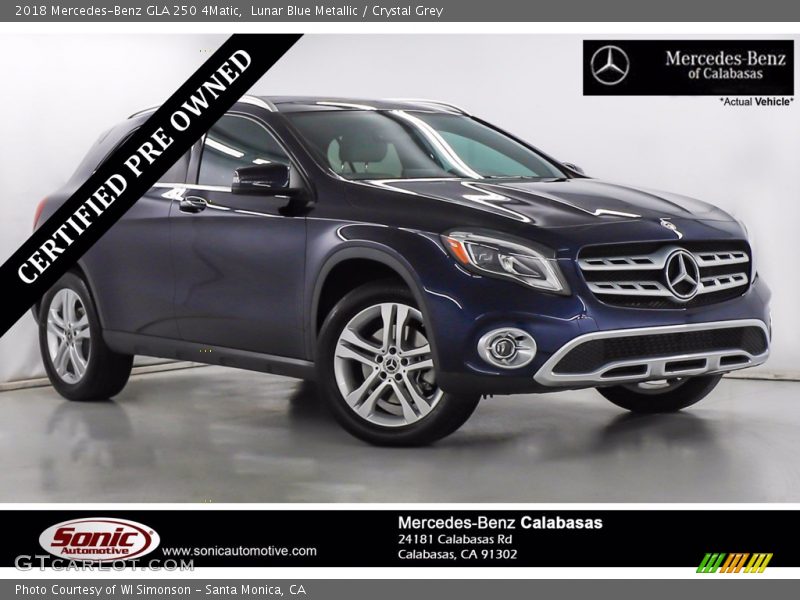 Lunar Blue Metallic / Crystal Grey 2018 Mercedes-Benz GLA 250 4Matic