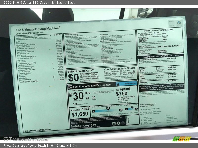 Jet Black / Black 2021 BMW 3 Series 330i Sedan