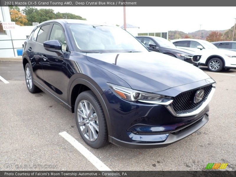 Deep Crystal Blue Mica / Parchment 2021 Mazda CX-5 Grand Touring AWD