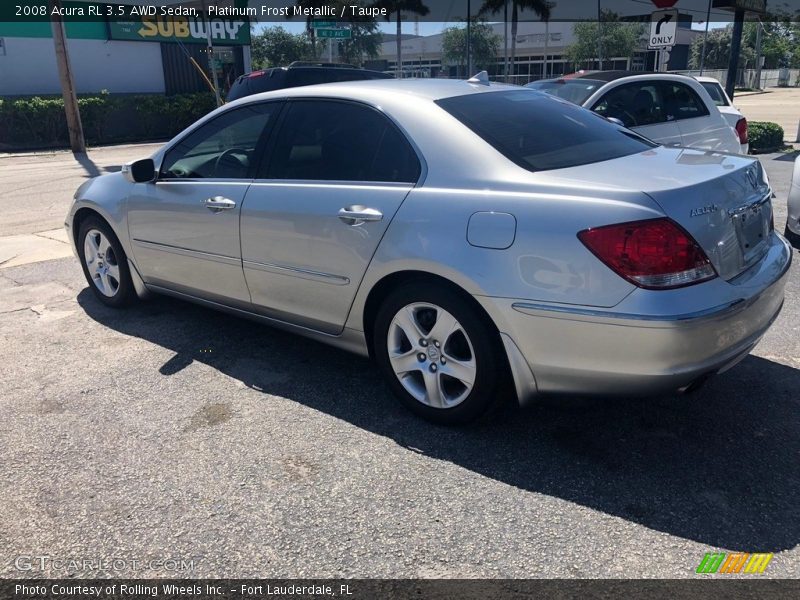 Platinum Frost Metallic / Taupe 2008 Acura RL 3.5 AWD Sedan